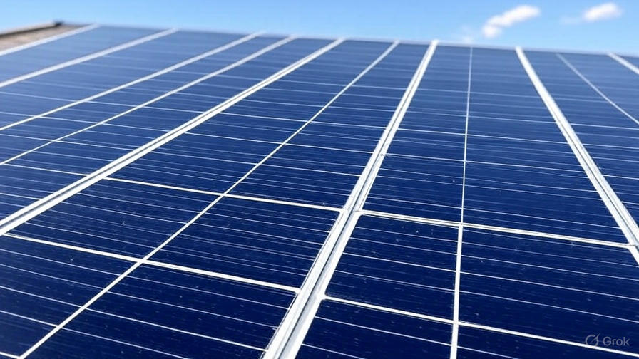 Casa moderna com painéis solares no telhado